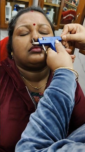 Middle Nose piercing 🔫#youtubeshorts #piercing #gunshort #shortvideo