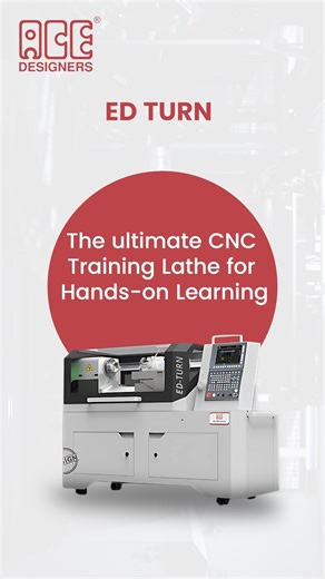 Bring forth the ultimate CNC Training Lathe - ED Turn! It is curated to offer hands-on learning, ED Turn is ideal for schools, colleges, and technology centres to master CNC turning in a live environment. Specifications include - * Functional CNC Controller – Housed in a portable simulator enclosure * Perfect for Training – Learn CNC programming & operation * Evaluate your CNC skills- learn basic principles of CNC programming and operations * Versatile Material Compatibility – Cuts plastics, met