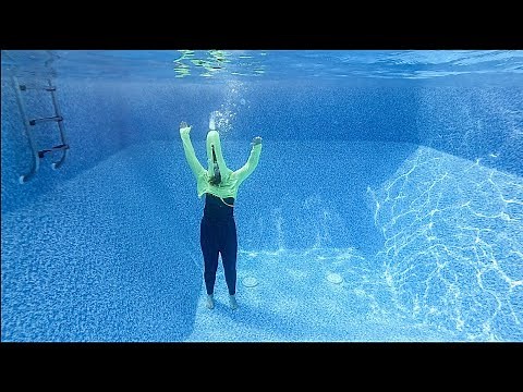 Swimming Underwater with Clothes On Jeans and Sweatshirt