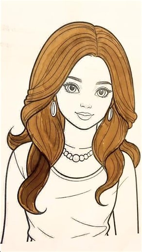 Beginner-Friendly Girl Coloring Art 💖🌈 #colors #draw #shorts #girl #barbie