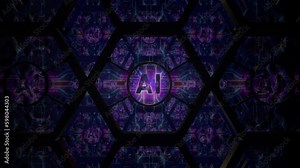 AI Artificial Intelligence with Electrical Circuits Zoom Looping Animation