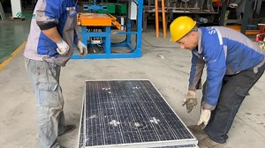 1.1K views | In the Solar Panel Recycling Process, frame removal is...