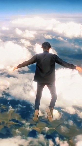 Floating in the sky🕊️ #clouds #vfx #love