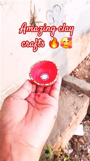 DIY Clay Plates and Bowls colour🔥 #colour #clay #satisfying