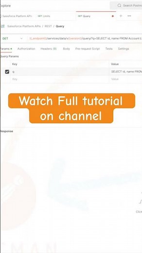 Use postman to make SOQL query to #salesforce , watch full video tutorial on channel