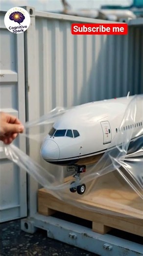 A Giant Black & White Airplane Hidden Inside a Tiny White Container! ✈️🤯 #shorts