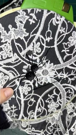 Sewing a Button Spider… Black Widow Style 🕷️🕸️