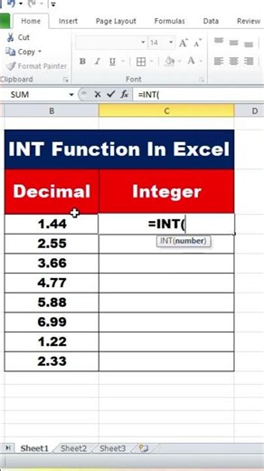 INT Function in Excel | Round Down Numbers to Integers