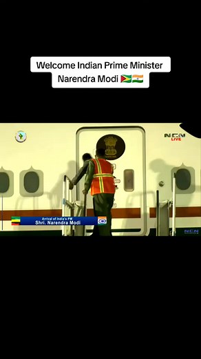 Indian Prime Minister Narendra Modi arrives in Guyana for a three-day State Visit