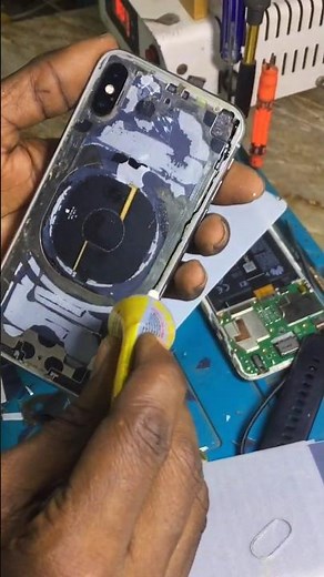 iPhone X back cover glass replacement step by step replacement 💯👌 #short #tech #iphone #smartphone