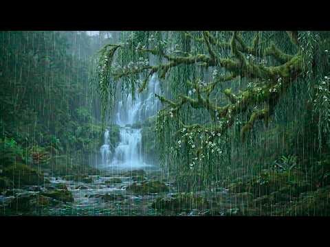 NO ADS 🌧️ Rain Sounds for Sleeping Fast | Heavy Rain on Forest Lake & Gentle Thunder