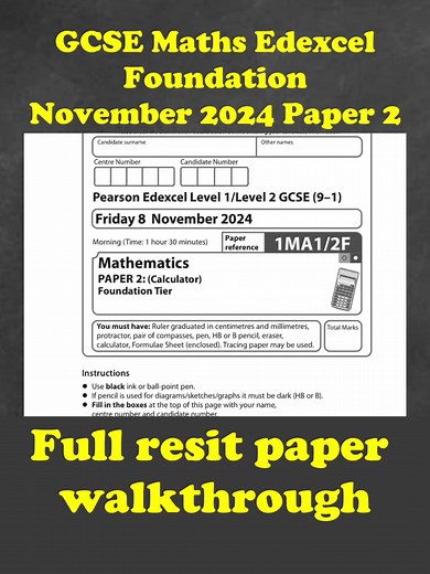 GCSE Maths Edexcel Foundation Paper 2 Walkthrough