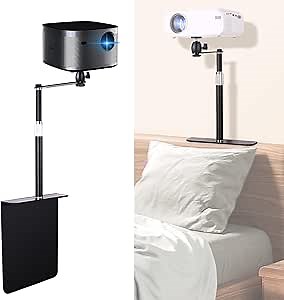 2-Be-Best Projector Stand Universal, Projector Bedside Sofa Mount Bed Headboard Projector Stand 2 in 1 Adjustable 360° Rotation Projector Wall Mount Desktop Stand Saves Space Upgraded Ball Head