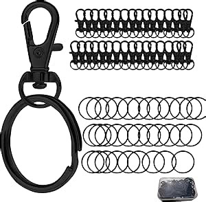 Amazon.com: KAIRSORY Keychain, 68PCS Swivel Snap Hooks with Key Rings, Metal Lobster Claw Clasp,34PCS Keychains Clips Hooks and 34PCS Key Chain Rings,Keychain Rings for DIY Crafts,Jewelry Making (Black)