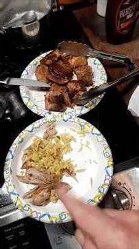 Spring break dinner #1, Seared pork, Chicken Fried Rice, and Potatoes #recipe