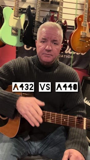 A432 versus A440 tuning. How does each make you feel? #guitar #guitarist #tuning #vibes #fyp