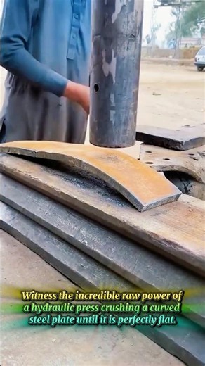 Heavy Hydraulic Press Straightening Thick Curved Steel Plates