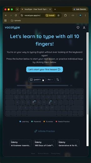 Learn touch typing in any language zero minutes wasted #typing #typingchallenge #keyboard