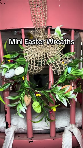 This set of FOUR mini Easter wreaths open up your home to so many possibilities! Add to windows, doors, furniture, chairs, cabinets and more! #easter #spring #springtok #easterdecor #eggs