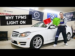 WHY TPMS LIGHT ON TIRE PRESSURE LIGHT MERCEDES W204 C250 C300 C180 C200 C220 C280 C320 C350 CDI BLUE