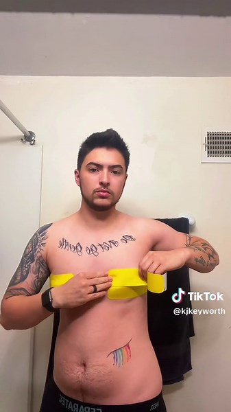 A quick how to bind with tape #fyp #trans #🏳️‍⚧️ #transgender #lgbt #transftm #transman #ftm @Cole Oliver