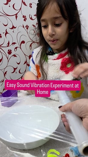 STEM and Art by ⭐Samaira ⭐ on Instagram: "Sound vibration science experiment for kids using household items 🔊 Sound is made when vibrations travel through the air. In this easy DIY STEM activity, the speaker creates sound vibrations that move the cling film, making the string dance. It’s a simple, visual way for kids to understand how sound waves work through hands-on learning at home. #Samairaaworld #SoundVibrationExperiment #ScienceExperimentForKids #STEMForKids #KidsScience DIYScience Learni