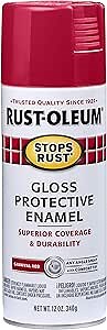 Rust-Oleum 7763830 Stops Rust Spray Paint, 12 oz, Gloss Carnival Red