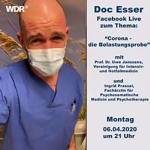 Was macht eigentlich die Isolation mit uns? Da kann uns die Decke schonmal auf den Kopf zu fallen drohen und es ordentlich knallen lassen. In seiner nächsten Sprechstunde klärt Doc Esser mit seinen Gästen, wie wir gelassen und entspannt bleiben können. Hier könnt ihr eure Fragen stellen: | WDR