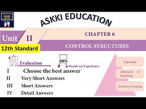 💥 12th Computer Science Chapter 6 : Control Structures in Python - Book Back Answers English Medium
