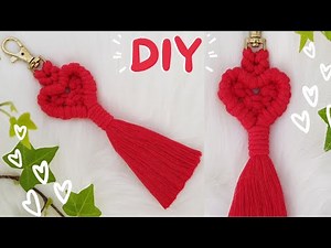 DIY llavero de CORAZON en MACRAME (paso a paso) | DIY Macrame Heart Keychain Tutorial