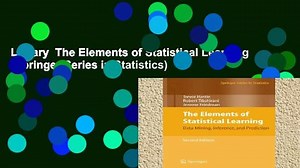 Library The Elements of Statistical Learning (Springer Series in Statistics)