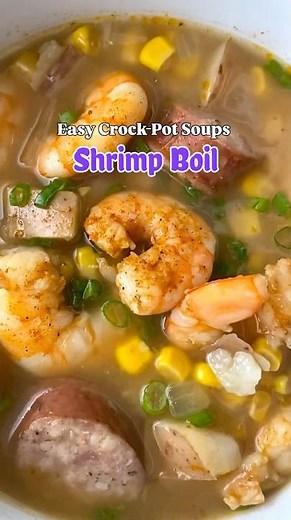 Crockpot Shrimp Boil Soup #slowcooker #crockpot