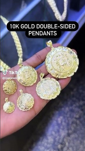 Real 10K Gold Double-Sided Pendants at Ijaz Jewelers #diamondpendant #goldpendants
