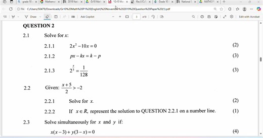 MATHEMATICS P1 GRADE 10 (ALGEBRA)