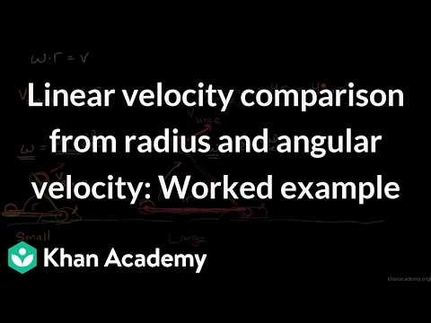 Linear velocity comparison from radius and angular velocity | Physics | Khan Academy (IN accent)