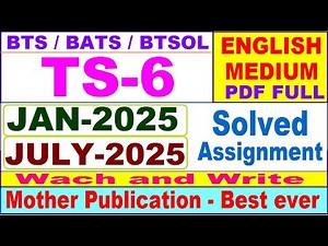 TS 6 solved assignment 2025 in English || ts 6 solved assignment 2025 || ignou ts6 2025