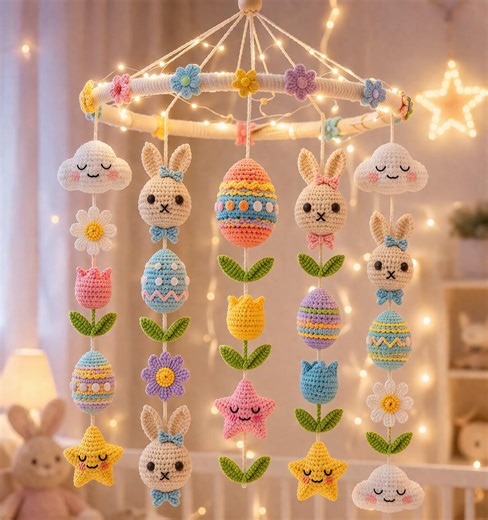 Crochet Baby Mobile Pattern PDF | Bunny Cloud Star Mobile | Nursery Decor | Amigurumi Mobile Pattern | DIY Baby Gift Digital Download Pdf - Etsy