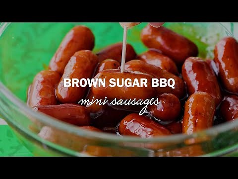 Brown Sugar BBQ Mini Sausages (easy Lil Smokies with BBQ sauce recipe perfect for tailgates) 🏈