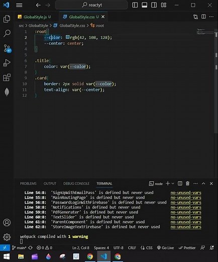 How to Declare & Use Global Variable in CSS || React #react #css