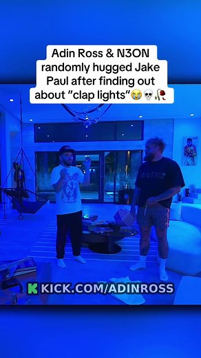 Adin Ross & N3ON randomly hugged Jake Paul after finding out about "clap lights'😭💀🥀