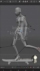 Low-poly Kick-Push Animation for Game Art #digitalart #animator #gamedev #skateboard
