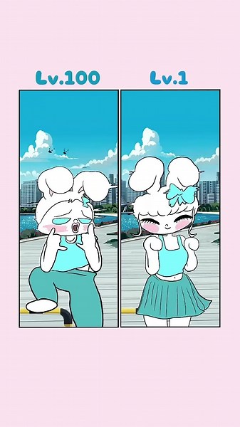 Lv 100 vs Lv 1💕 #mimichi #onoff #mimi #cute #animation #memes #avantgarde #animedance #kawaiigirl