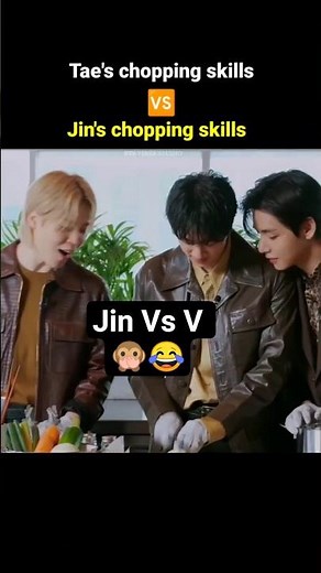 BTS Cooking Chaos: Jin vs V in the Kitchen! 🔪😂 #bts #shorts #v #jimin #jin #kpop