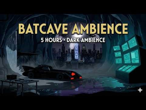 Batcave Ambience 🦇 Dark Lofi Music & Rain Sounds to Relax, Study & Sleep | 5 Hours