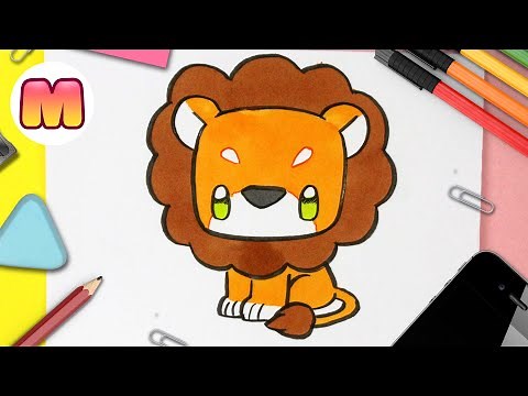 HOW TO DRAW A KAWAII LION 🦁 easy kawaii drawings 🦁 Kawaii Animal Drawings at Muy Kawaii