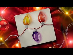 Easy Simple Watercolor Christmas Card Ideas| Glowing Lights