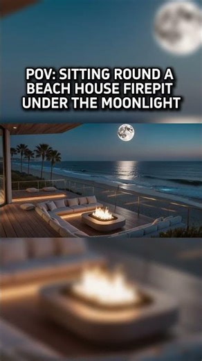 POV: Relaxing round the Beach House Firepit under the Moonlight🌙