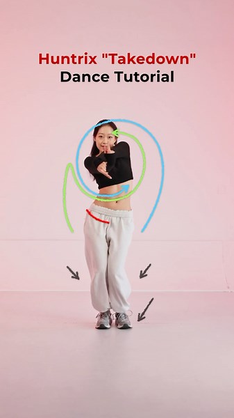 Huntrix ‘Takedown’ dance tutorial, slowed, mirrored, with singsinging #huntrix #takedown #kpopdance