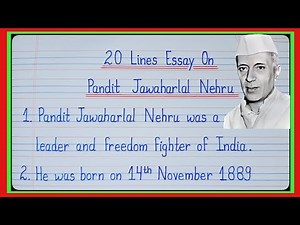 20 Lines Essay On Pandit Jawaharlal Nehru In English l Essay On Jawaharlal Nehru l Children's Day l