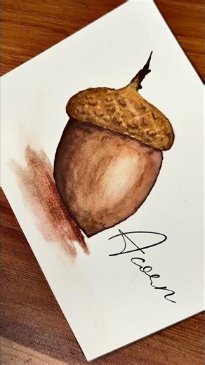 Acorn watercolor painting tutorial. #illustrative #watercolorpainting #artwork #watercolor #sketch
